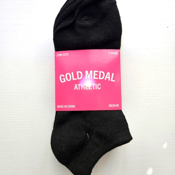 Gold Medal Accessories - NEW!!! Gold Medal Athletic Black Socks - 5‎ Pairs Low Cut